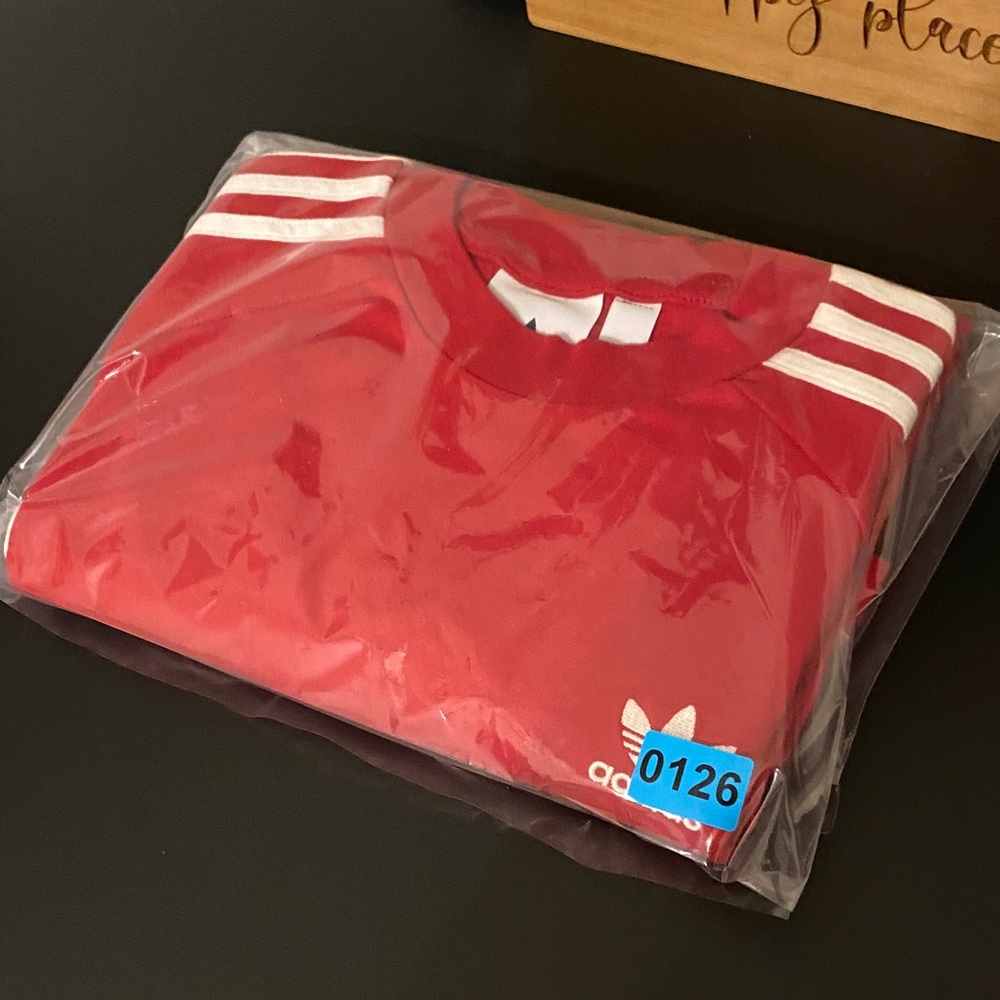 Adidas Red Long Sleeve Tee - Picture 7 of 7